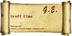 Greff Elma névjegykártya